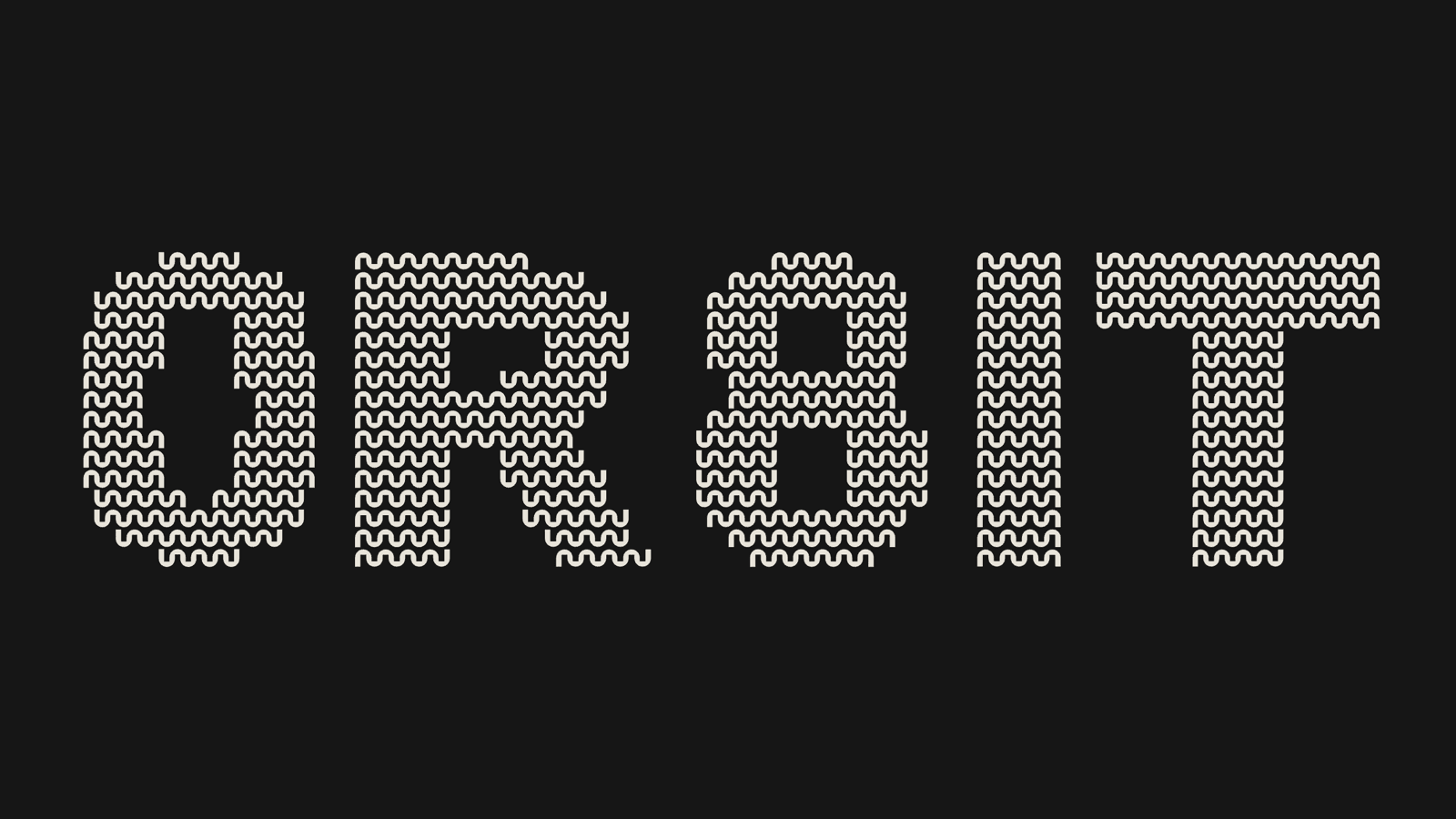 The word ORBIT rendered with the wave module system in AlgoType